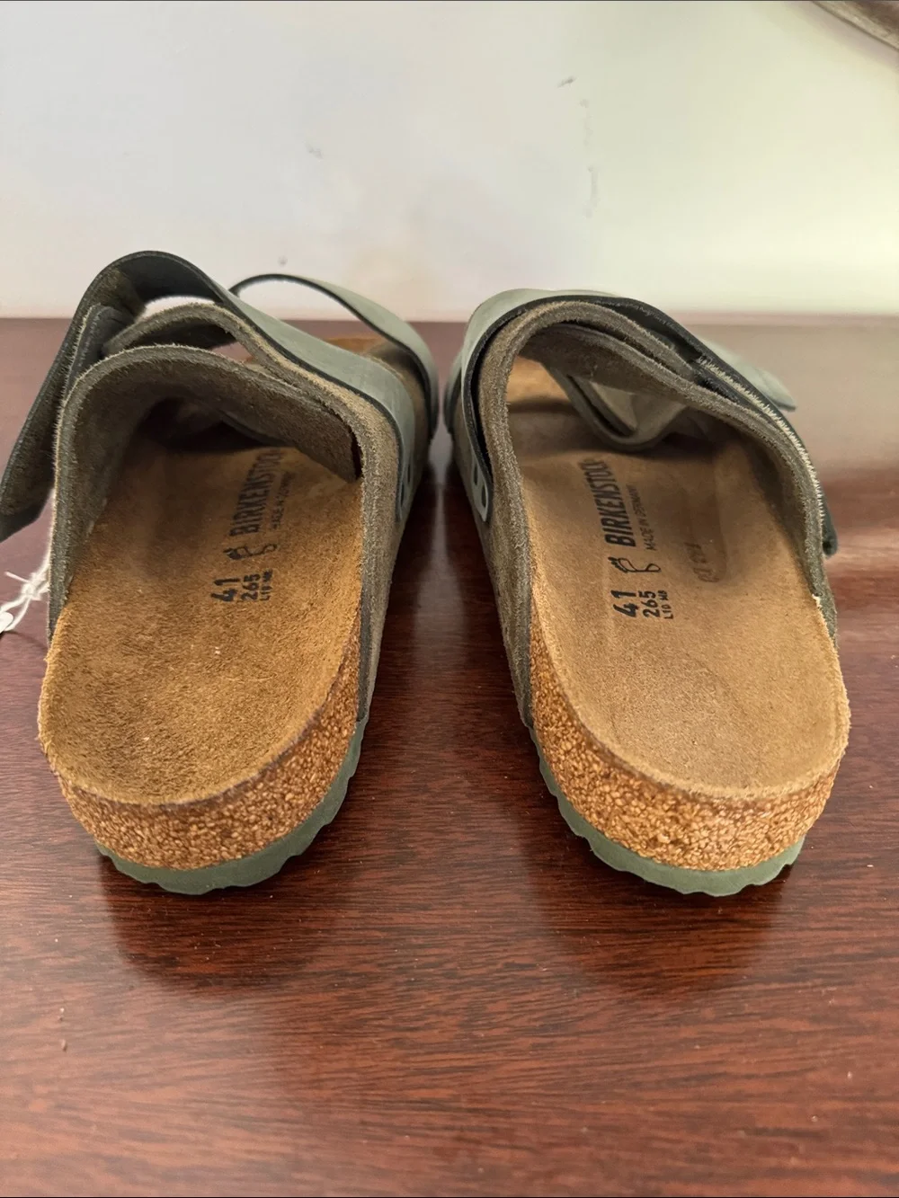 Birkenstock Unisex Uji Nubuck-Suede Leather in Olive  - Sz: 8US/41